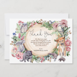 Cartão De Agradecimento Animais Nativos da Vida Selvagem Australiana Green