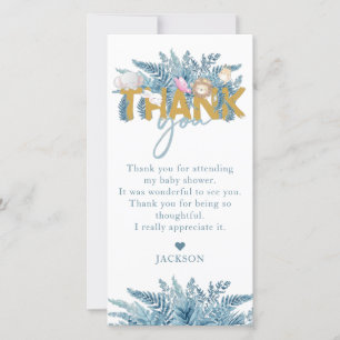 Cartão De Agradecimento Animais Safari Chá de fraldas I Aniversário