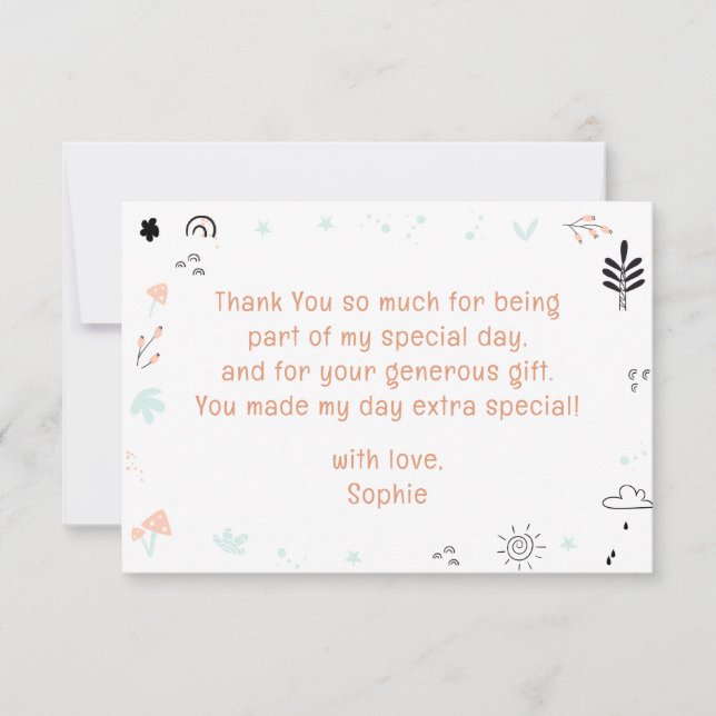 Cartão De Agradecimento Animais selvagens de safari no aniversário das cri (Frente)