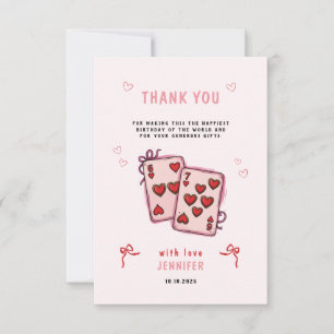 Cartão De Agradecimento Aniversário 6 7 para Meninas, Rosa Seis Sete Festa