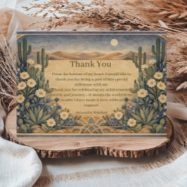 Cartão De Agradecimento Aniversário Boho Deserto Cactus