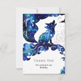 Cartão De Agradecimento Aniversário Caprichoso Boho Lobo
