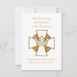 Cartão De Agradecimento Aniversário da 50ª Ordenação do Padre Jubileu do O