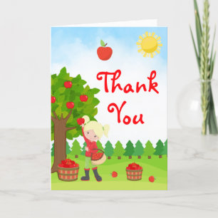 Cartão De Agradecimento Aniversário Da Apple Picando Uma Menina De Cabelo