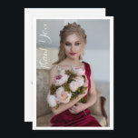 Cartão De Agradecimento Aniversário da Bat Mitzvah Fotográfica Elegante Si<br><div class="desc">O Cartões de agradecimentos de aniversário do Simple Elegant Photo Bat Mitzvah apresenta o texto elegante "Obrigado" em um roteiro de caligrafia branca na frente com sua mensagem personalizada no verso. Personalize editando o texto nas caixas de texto. Elaborado por ©Evco Studio www.zazzle.com/store/evcostudio</div>
