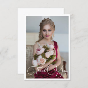 Cartão De Agradecimento Aniversário da Bat Mitzvah Fotográfica Elegante Si