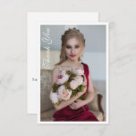 Cartão De Agradecimento Aniversário da Bat Mitzvah Fotográfica Elegante Si<br><div class="desc">O Cartões de agradecimentos de aniversário do Simple Elegant Photo Bat Mitzvah apresenta o texto elegante "Obrigado" em um roteiro de caligrafia branca na frente com sua mensagem personalizada no verso. Personalize editando o texto nas caixas de texto. Elaborado por ©Evco Studio www.zazzle.com/store/evcostudio</div>