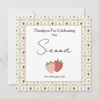 Cartão De Agradecimento Aniversário da Berry Personalizável com Impressão