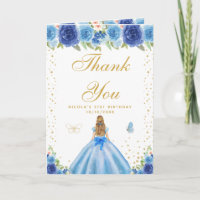 Aniversário da Menina de Cabelo Loiro Floral Azul