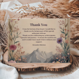 Cartão De Agradecimento Aniversário da Montanha das Flores Silvestres