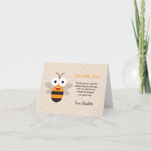 Cartão De Agradecimento Aniversário de 1 ano da Menina Primeiro Bee-Day Ab
