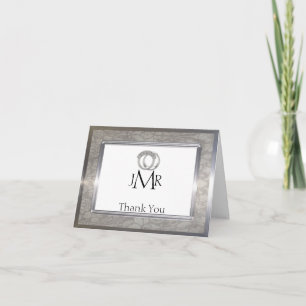 Cartão De Agradecimento Aniversário de 20 Platinum Rings Obrigado