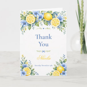 Cartão De Agradecimento Aniversário de 40 anos Lemon Blue