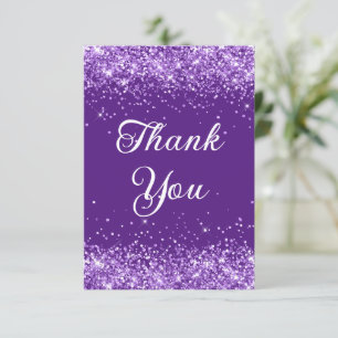 Cartão De Agradecimento Aniversário de 40 anos Roxo Real