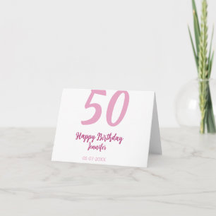 Cartão De Agradecimento aniversário de 50 anos adicionar nome data ano ros