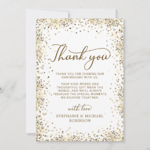 Cartão De Agradecimento Aniversário de 50 anos de Casamento Modern Script 