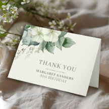 Aniversário de 80 anos floral elegante