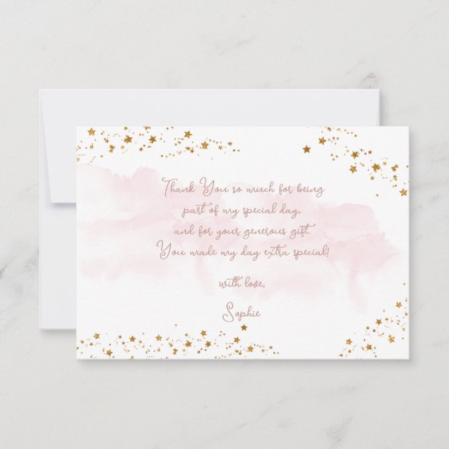 Cartão De Agradecimento Aniversário de bailarina dançante e rodopiante (Frente)