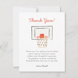 Cartão De Agradecimento Aniversário de Basquete 