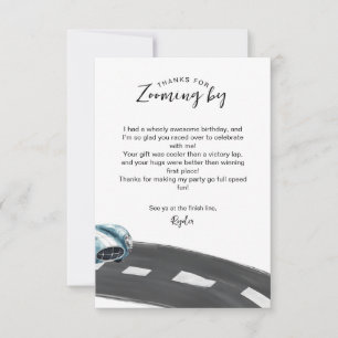 Cartão De Agradecimento Aniversário de Carro de Corrida Rápido 