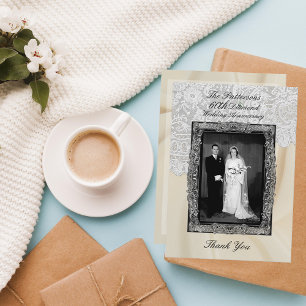 Cartão De Agradecimento Aniversário de Casamento 60 da Diamond