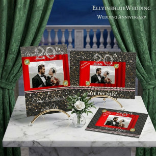 Cartão De Agradecimento Aniversário de Casamento de 20 Silver & Gems Obrig