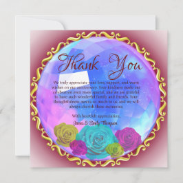 Cartão De Agradecimento Aniversário de Casamento de Cristal Floral abstrat