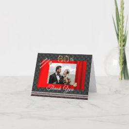 Cartão De Agradecimento Aniversário de Casamento Dourado & Gems 60th Obrig