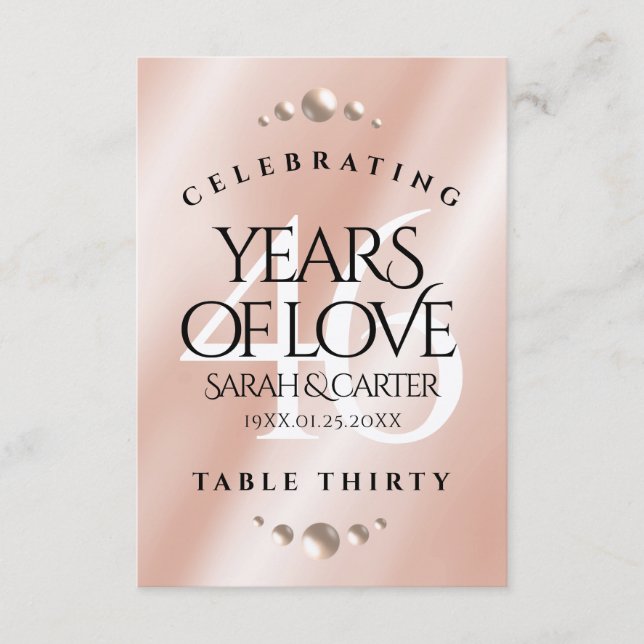 Cartão De Agradecimento Aniversário de Casamento Pearl 46 (Frente)