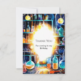 Cartão De Agradecimento Aniversário de Cientista de Química Divertido Boho