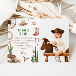 Cartão De Agradecimento Aniversário de Cowboy de Rodeio Ocidental