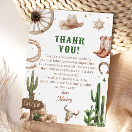Cartão De Agradecimento Aniversário de Cowboy de Rodeio Ocidental