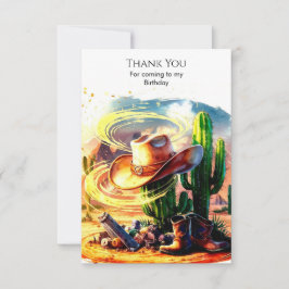 Cartão De Agradecimento Aniversário de Cowboy dos Magical Kids