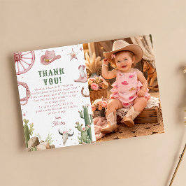 Cartão De Agradecimento Aniversário de Cowgirl de Rodeio Ocidental