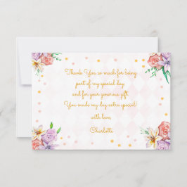 Cartão De Agradecimento Aniversário de criança de chá