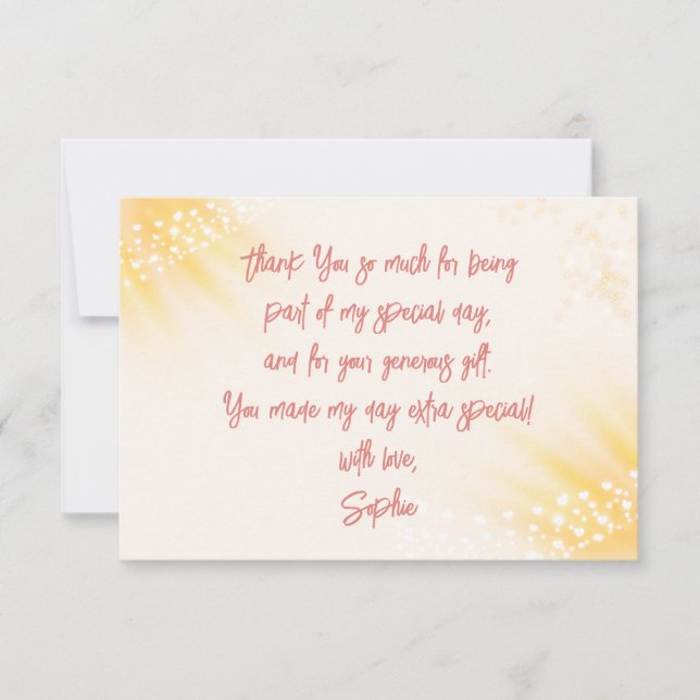 Cartão De Agradecimento Aniversário de criança de silhueta de fada encanta (Frente)