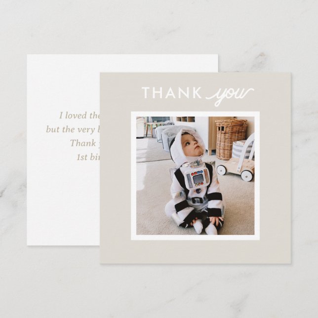 Cartão De Agradecimento Aniversário de criança Sun de Fotografia Personali (Frente/Verso)