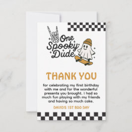 Cartão De Agradecimento Aniversário de Halloween do Cara Assustador 