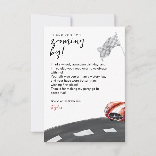 Cartão De Agradecimento Aniversário de Início do Seu Motor  (Frente)