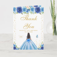 Aniversário de Menina de Pele Morena com Floral Az
