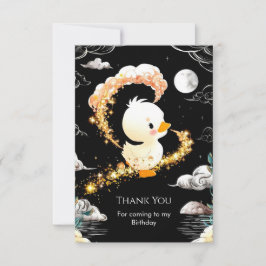 Cartão De Agradecimento Aniversário de Pato Personalizado Simples