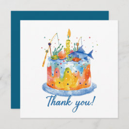 Cartão De Agradecimento Aniversário de pesca, temido viciado em diversão