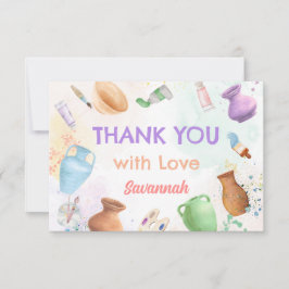 Cartão De Agradecimento Aniversário de Pintura de Cerâmica