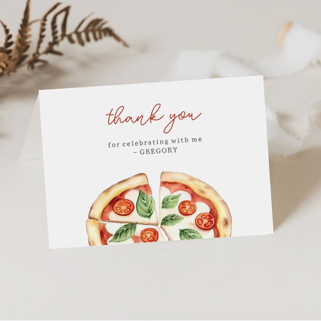 Cartão De Agradecimento Aniversário de Pizza (Criador carregado)