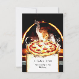 Cartão De Agradecimento Aniversário de Pizza Simples das Crianças