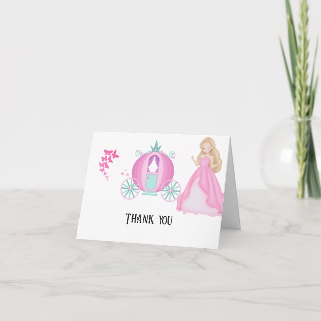 Cartão De Agradecimento Aniversário de Princesa  (Frente)