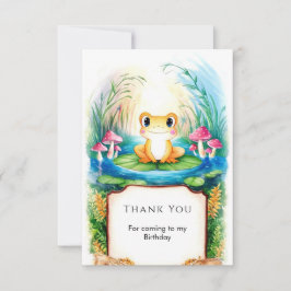 Cartão De Agradecimento Aniversário de Sapo Pequeno em Aquarela