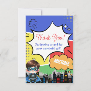 Cartão De Agradecimento Aniversário de Super-Herói