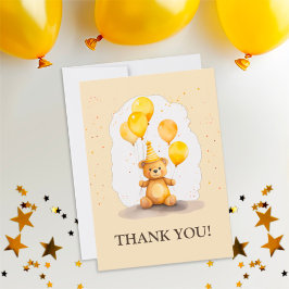 Cartão De Agradecimento Aniversário de um urso muito especial neutro em gê