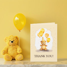 Cartão De Agradecimento Aniversário de um urso muito especial - Urso amare